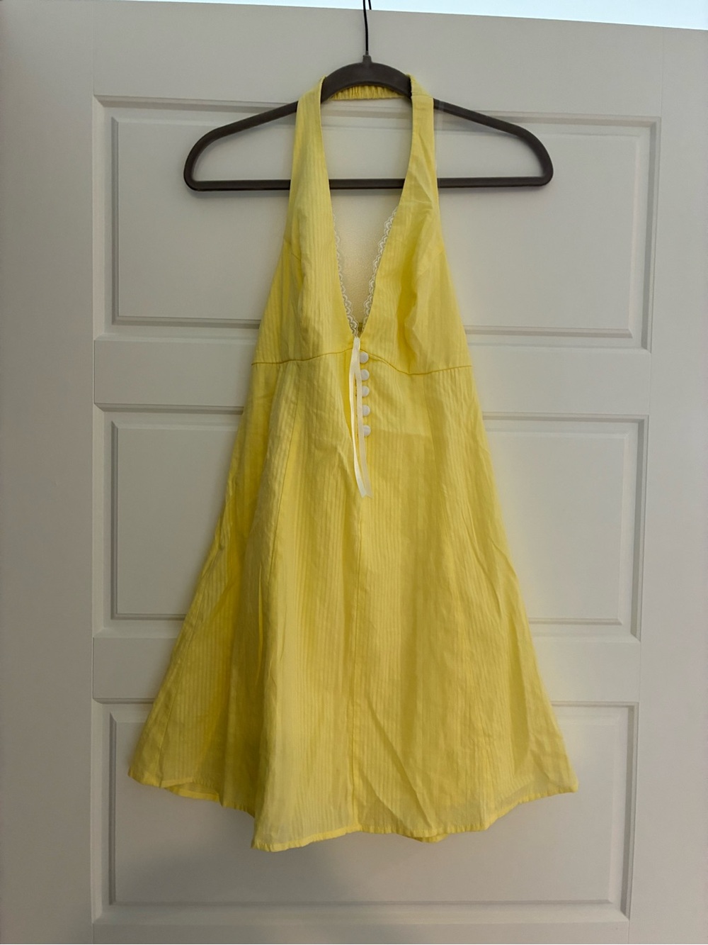 wild fable Yellow Halter Button-Front Sleep Chemise